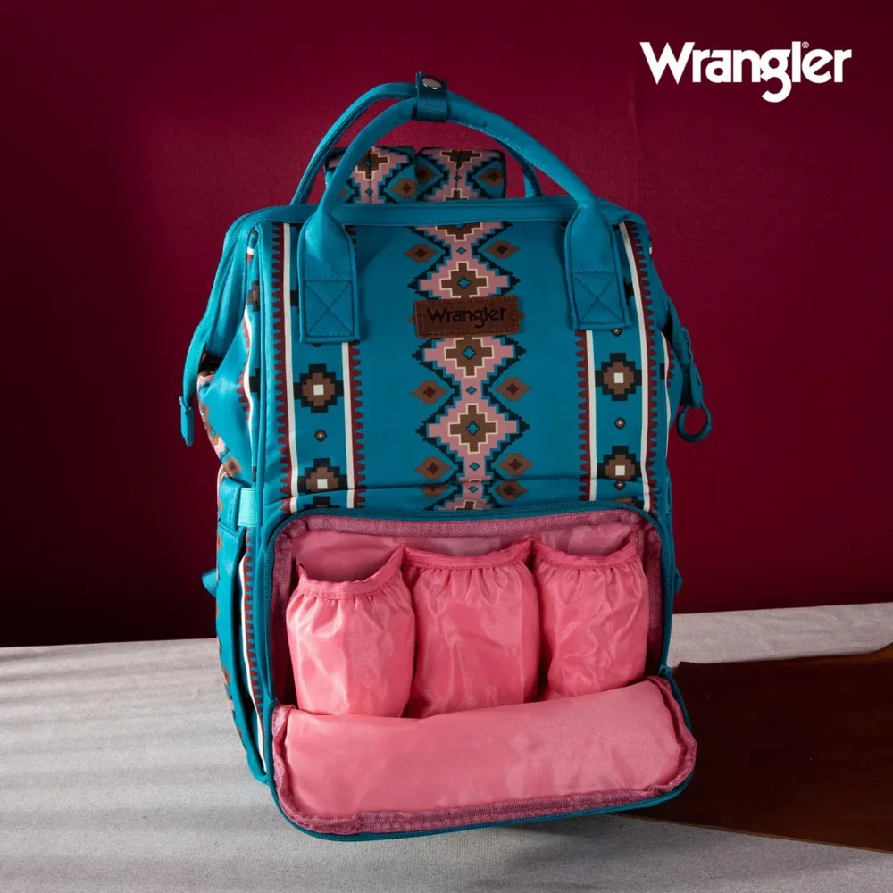 Wrangler Aztec Printed Callie Backpack - Turquoise